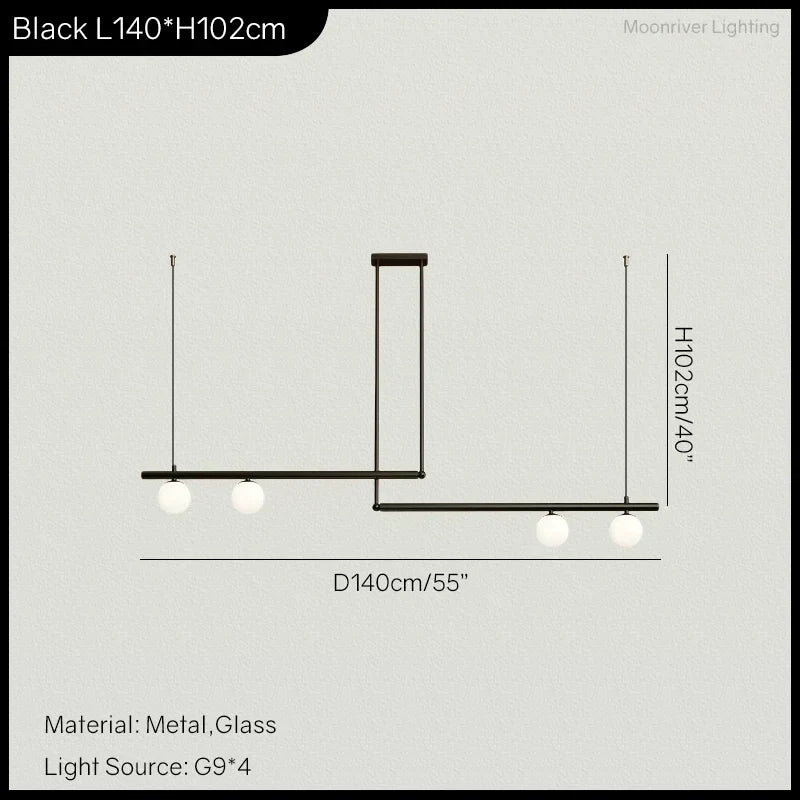DecorBites™ Linear Minimalist Chandelier Pendant Light for Living Room, Dining Table Ceiling Decor