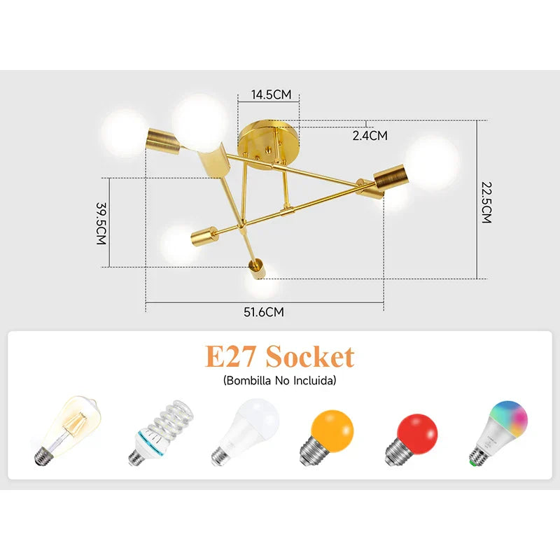 DecorBites™ LED Ceiling Chandelier Pendant Light for Kitchen Living Room Home Decor