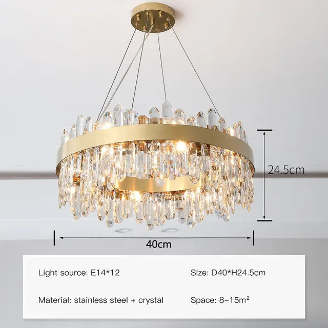 DecorBites™ Luxe Crystal Chandelier: Elegant LED Indoor Pendant Light for Bedroom & Dining Room