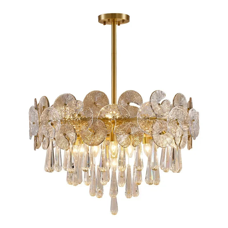 DecorBites™ Lotus Crystal Chandelier: Modern Luxury Lighting for Home, Restaurant, Hotel