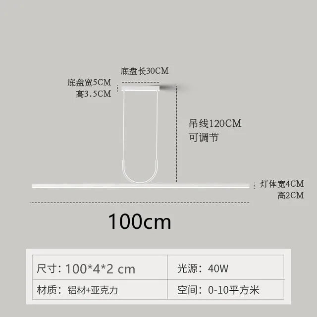 Sleek LED Ceiling Chandelier - Contemporary Lighting for Dining Tables, Kitchen Islands, and More