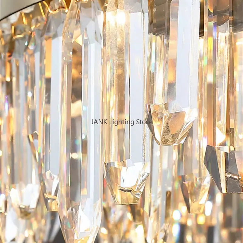 Luxe Crystal Chandelier: Elegant LED Indoor Pendant Light for Bedroom & Dining Room