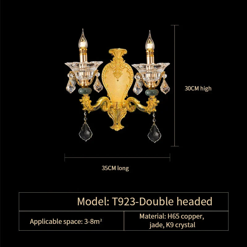 DecorBites™ Luxe Crystal Chandelier: Elegant Copper Living Room Dining Candle Light