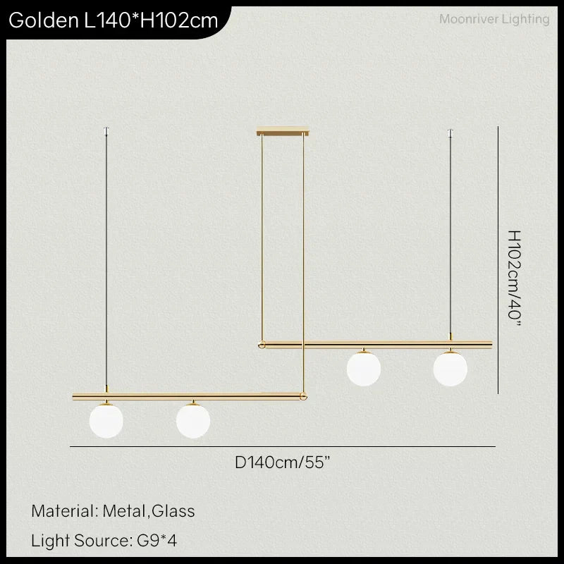 DecorBites™ Linear Minimalist Chandelier Pendant Light for Living Room, Dining Table Ceiling Decor