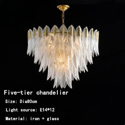 DecorBites™ Leaf Glass Chandelier - Nordic Style Light Luxury Pendant Lamp