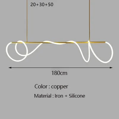 LED Long Hose Chandelier for Dining Room Kitchen Bar Pendant Lamp