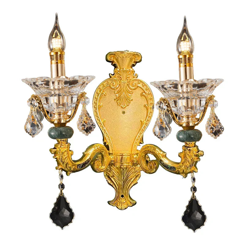 Luxe Crystal Chandelier: Elegant Copper Living Room Dining Candle Light