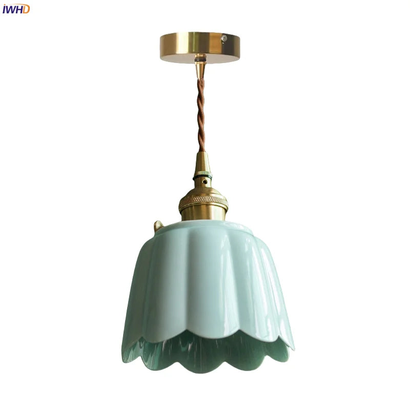 DecorBites™ Lotus Flower Ceramic LED Pendant Lampshade for Home Decor