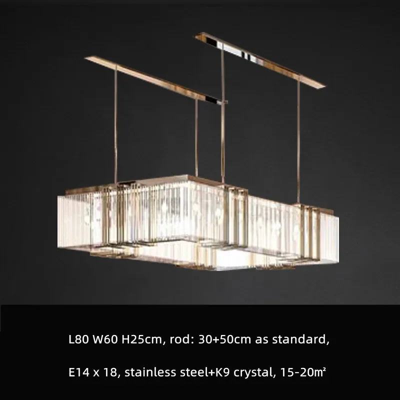 DecorBites™ Luxe E14 LED Crystal Pendant Chandelier: Elegant Dining Room Lighting