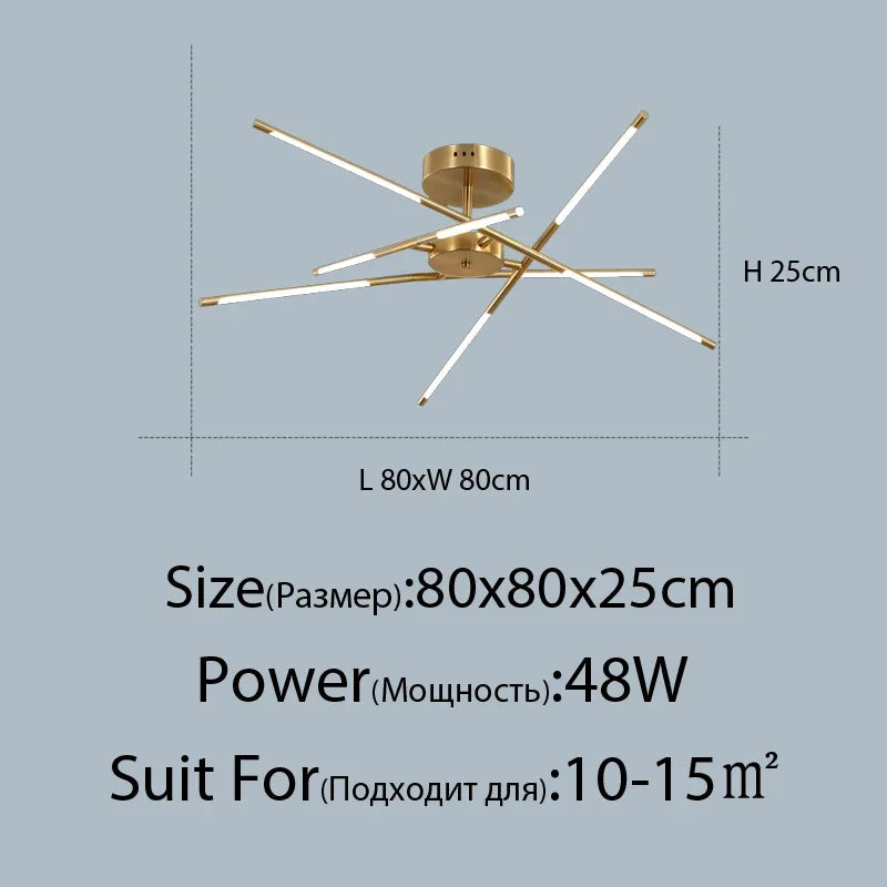 DecorBites™ Linen Ceiling Chandelier: Black Gold Pendant Lamp for Home, Office, or Restaurant