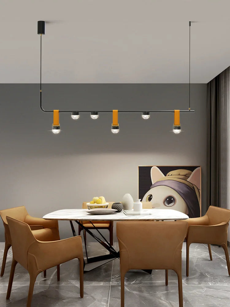 Modern LED Leather Chandelier - Nordic Pendant Light for Dining Room, Kitchen Island, and Ceiling Decor