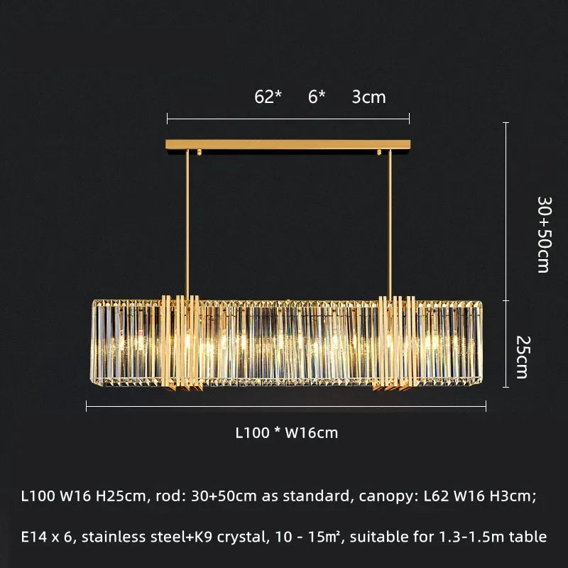 DecorBites™ Luxe E14 LED Crystal Pendant Chandelier: Elegant Dining Room Lighting