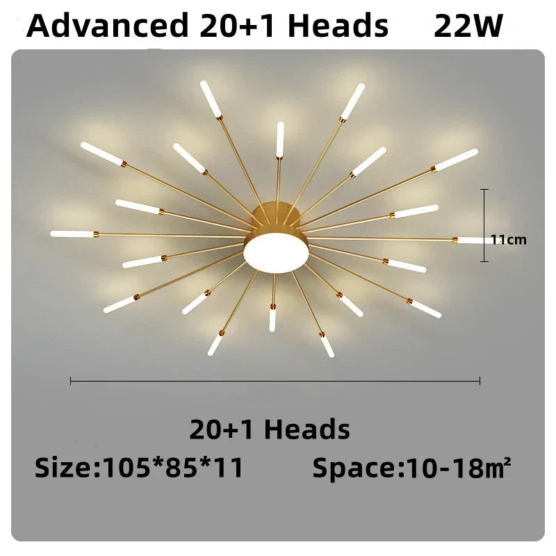 DecorBites™ LED Firework Chandelier: Modern Nordic Living Room Bedroom Pendant Light Fixtures