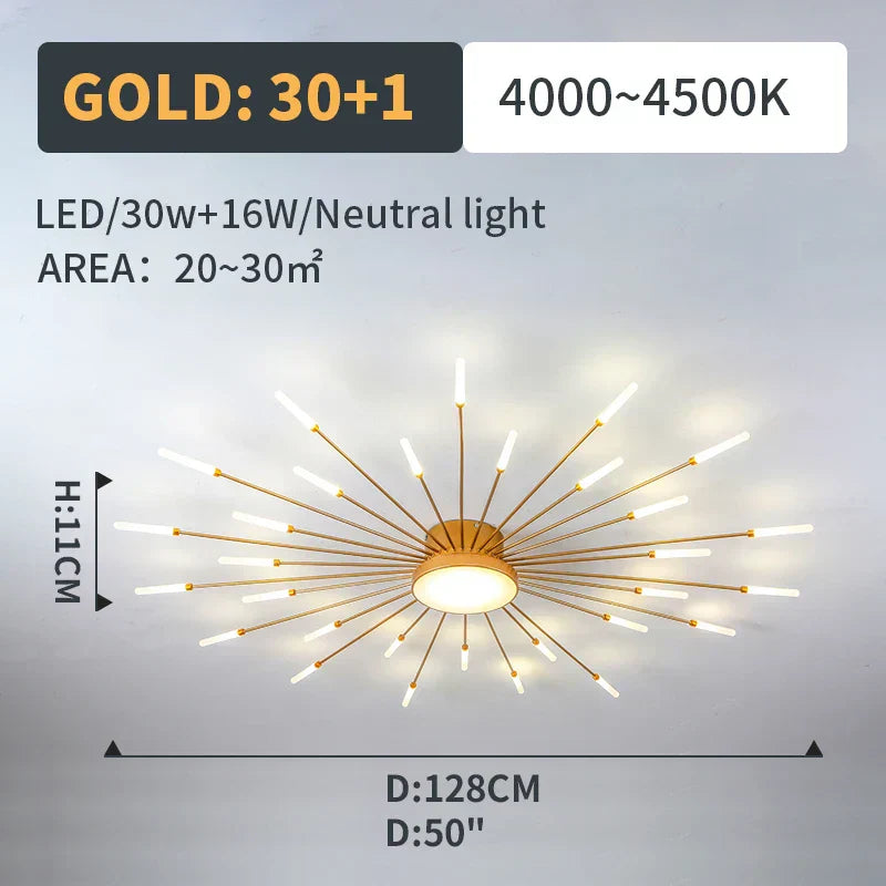 DecorBites™ LED Fireworks Pendant Lamps - Modern Living Room Bedroom Chandelier Lighting