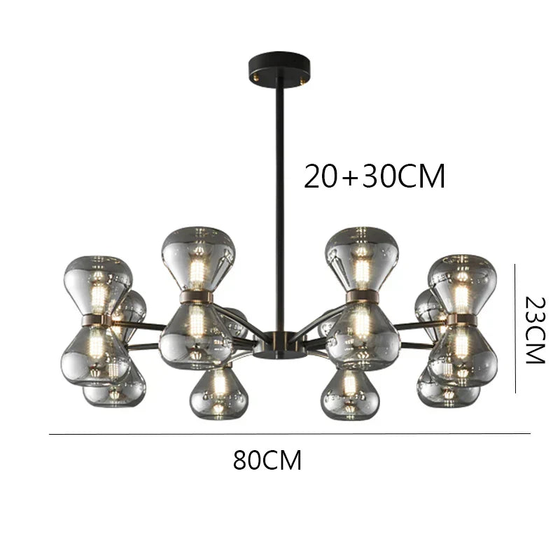 DecorBites™ LED Pendant Chandelier: Stylish Ceiling Lamp for Bedroom, Living Room Decor