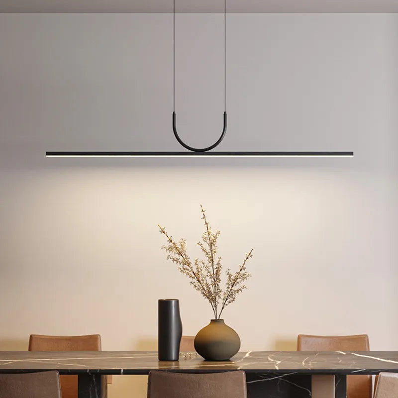 Sleek LED Ceiling Chandelier - Contemporary Lighting for Dining Tables, Kitchen Islands, and More