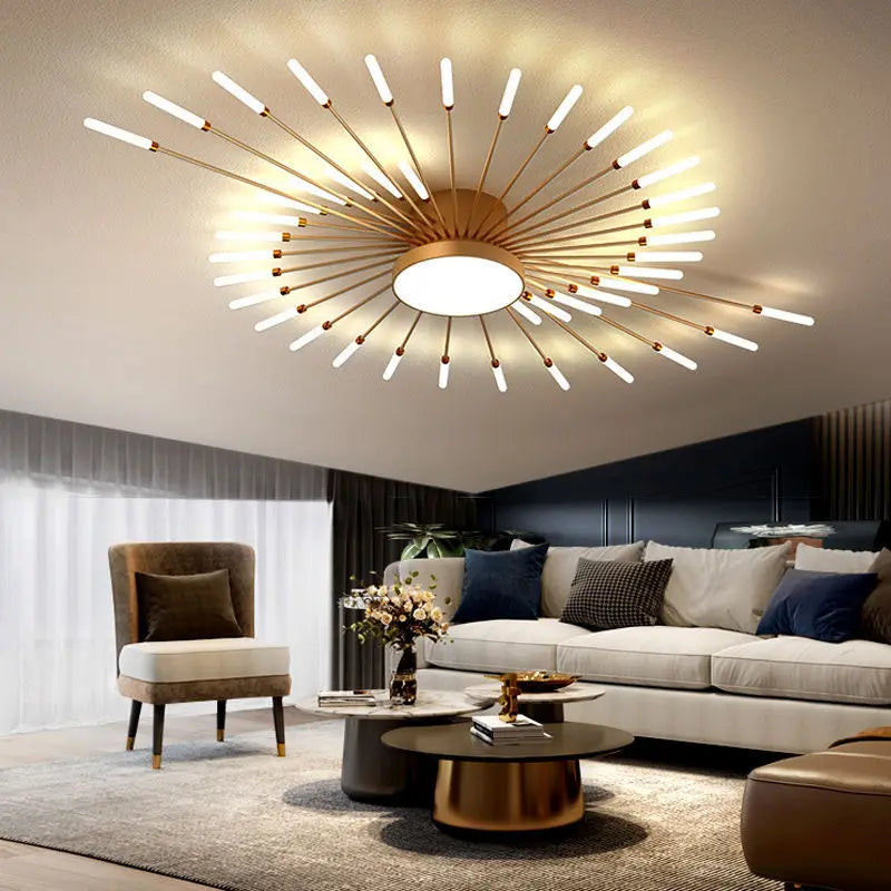 LED Firework Chandelier: Modern Nordic Living Room Bedroom Pendant Light Fixtures