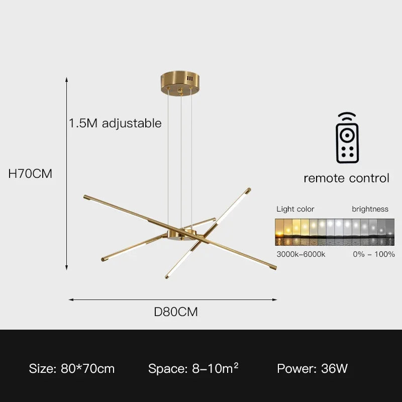 DecorBites™ Linen Ceiling Chandelier: Black Gold Pendant Lamp for Home, Office, or Restaurant