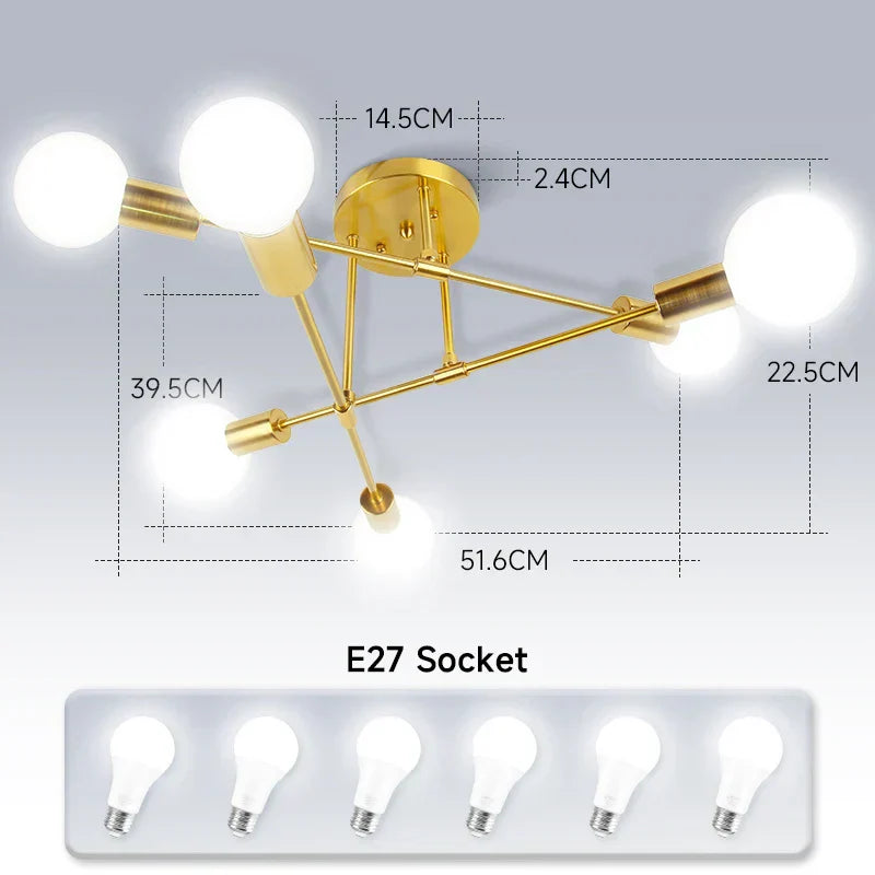 DecorBites™ LED Ceiling Chandelier Pendant Light for Kitchen Living Room Home Decor