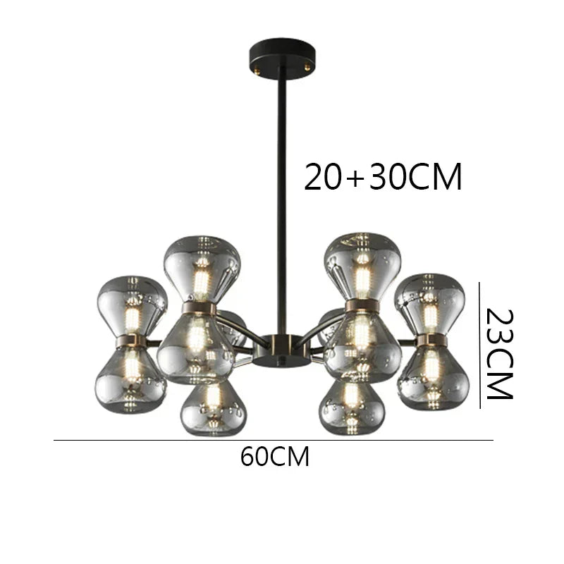 LED Pendant Chandelier: Stylish Ceiling Lamp for Bedroom, Living Room Decor