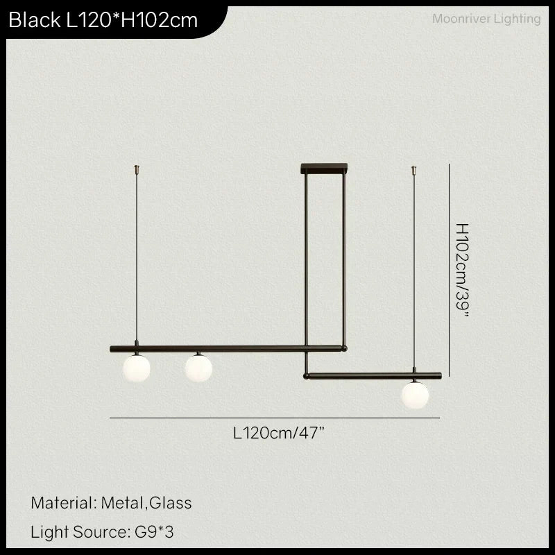 DecorBites™ Linear Minimalist Chandelier Pendant Light for Living Room, Dining Table Ceiling Decor