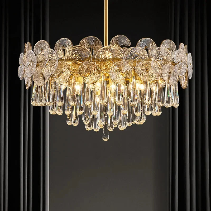 Lotus Crystal Chandelier: Modern Luxury Lighting for Home, Restaurant, Hotel