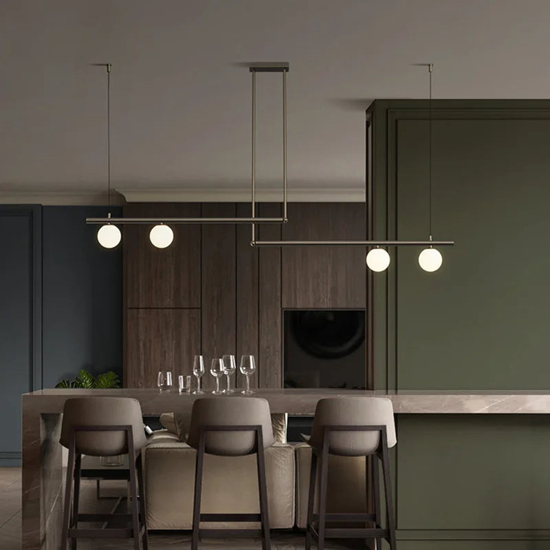 Linear Minimalist Chandelier Pendant Light for Living Room, Dining Table Ceiling Decor