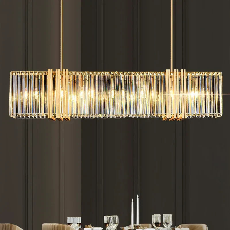 DecorBites™ Luxe E14 LED Crystal Pendant Chandelier: Elegant Dining Room Lighting