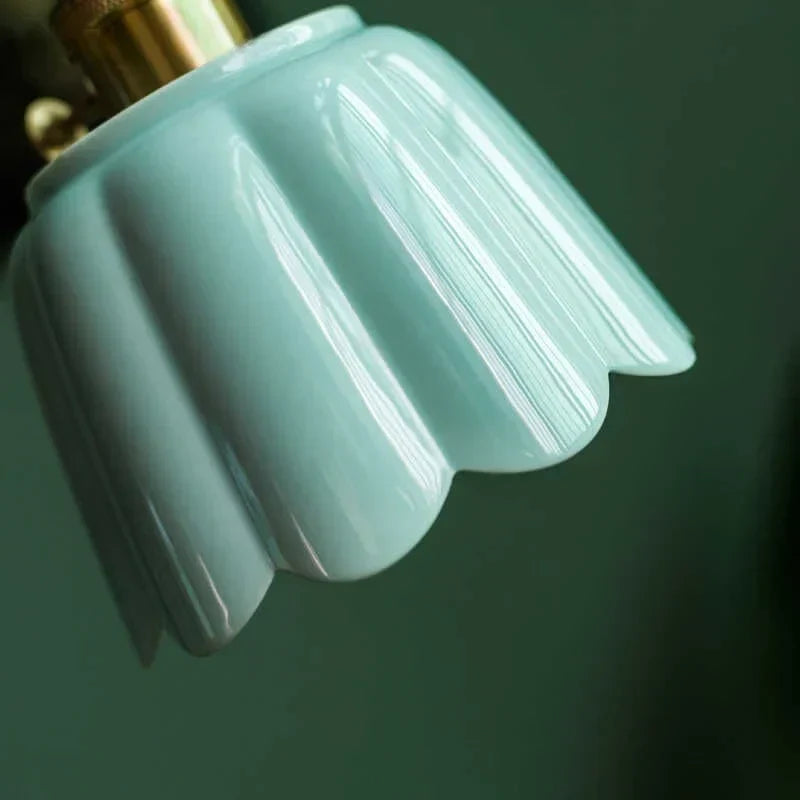 DecorBites™ Lotus Flower Ceramic LED Pendant Lampshade for Home Decor