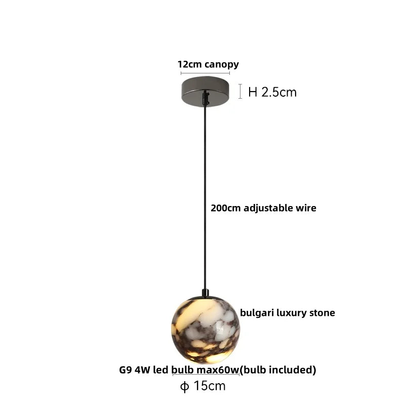 DecorBites™ LED Pendant Lamp Adjustable Wire Globe Hanging Light Fixtures