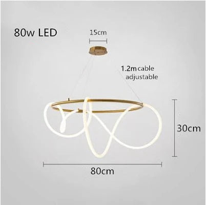 LED Long Hose Chandelier for Dining Room Kitchen Bar Pendant Lamp