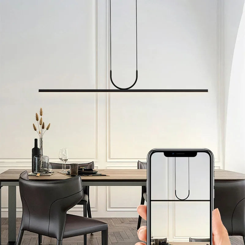 Sleek LED Ceiling Chandelier - Contemporary Lighting for Dining Tables, Kitchen Islands, and More