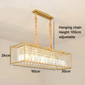 Modern Crystal Chandelier Black /Gold Haning Lamp For Dining Room Luxury Home Decor Kitchen Island Lighting Led Rectangle Lustre