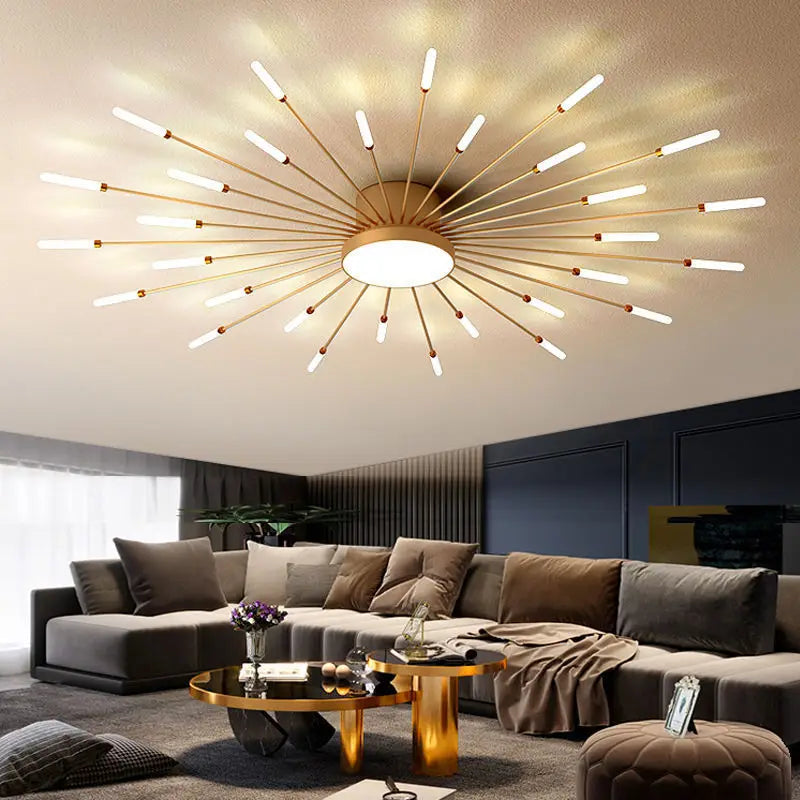 LED Firework Chandelier: Modern Nordic Living Room Bedroom Pendant Light Fixtures
