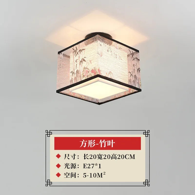 DecorBites™ Lotus Chinese Chandelier Ceiling Lamp Simple Corridor Painting LED Lighting