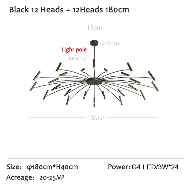 DecorBites™ LED Ceiling Chandelier Nordic Living Dining Room Bedroom Lighting Fixture