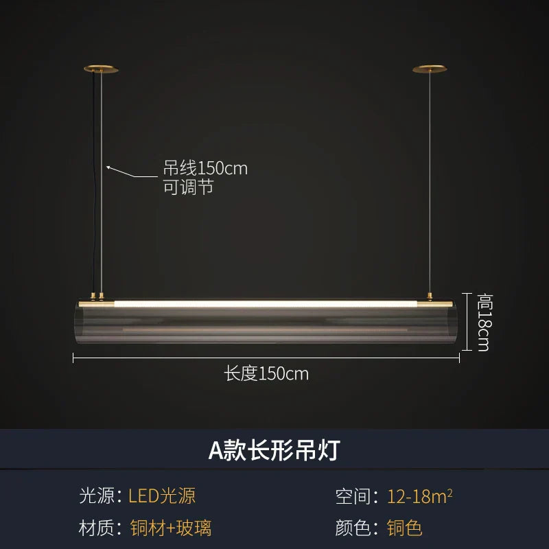 LED Long Tube Pendant Lights: Stylish Lighting for Home, Restaurant, and Bar