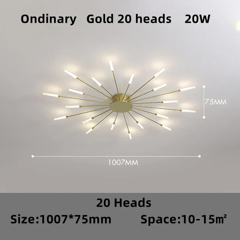 DecorBites™ LED Firework Chandelier: Modern Nordic Living Room Bedroom Pendant Light Fixtures