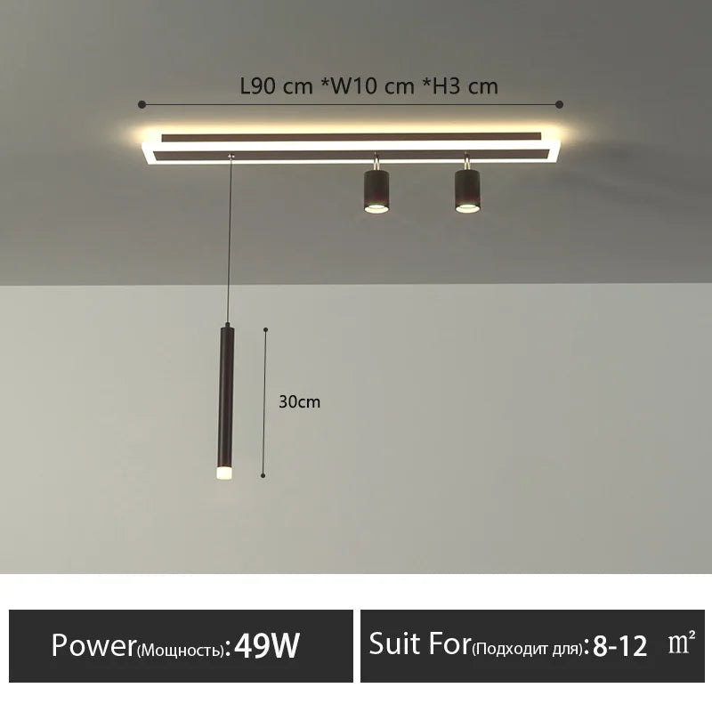 Nordic LED Ceiling Lamp - Modern Strip Design for Restaurants, Bars, Kitchen Islands, and Dining Rooms