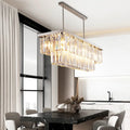 Sophisticated Silver Crystal Chandelier - Ideal for Dining Rooms and Kitchen Islands - Luxury LED Home Decor Lighting Fixture