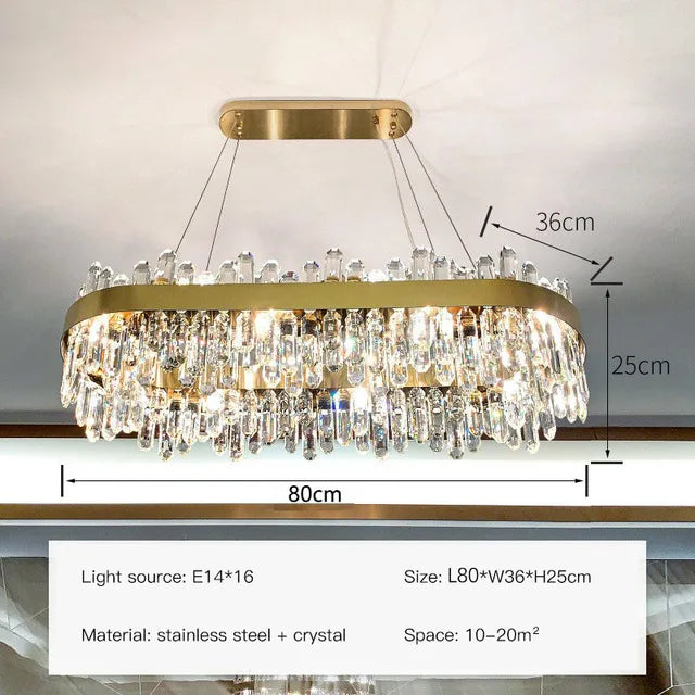 DecorBites™ Luxe Crystal Chandelier: Elegant LED Indoor Pendant Light for Bedroom & Dining Room