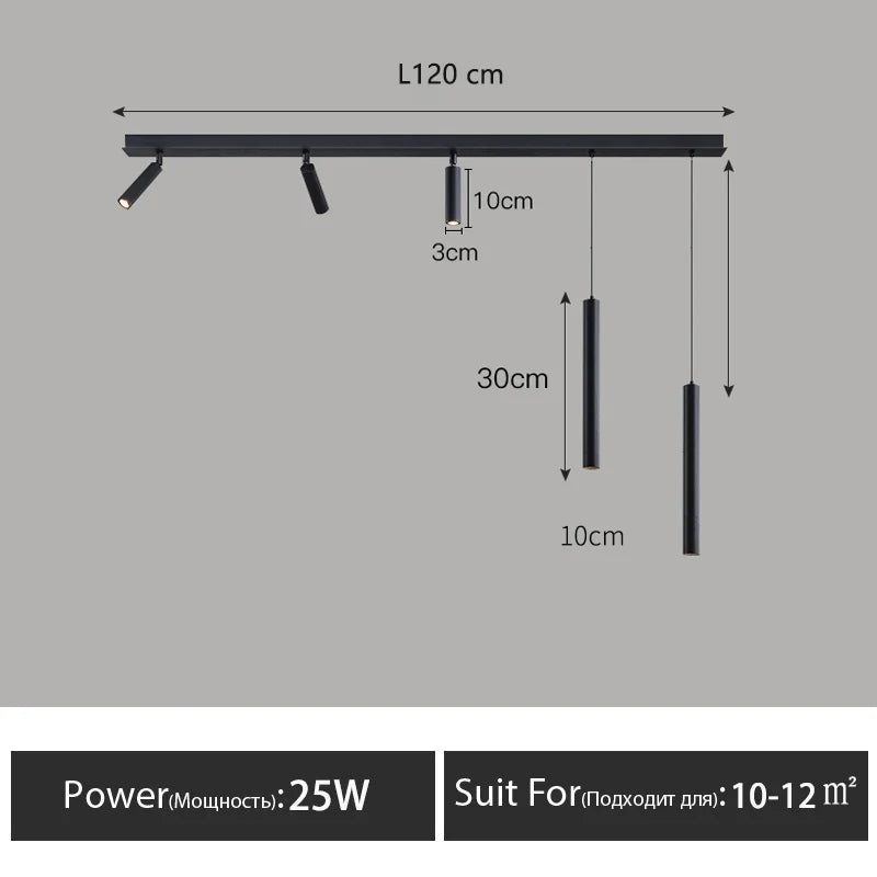 Nordic LED Ceiling Lamp - Modern Strip Design for Restaurants, Bars, Kitchen Islands, and Dining Rooms