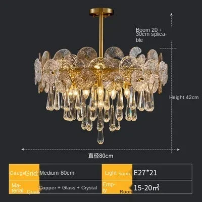 DecorBites™ Lotus Crystal Chandelier: Modern Luxury Lighting for Home, Restaurant, Hotel