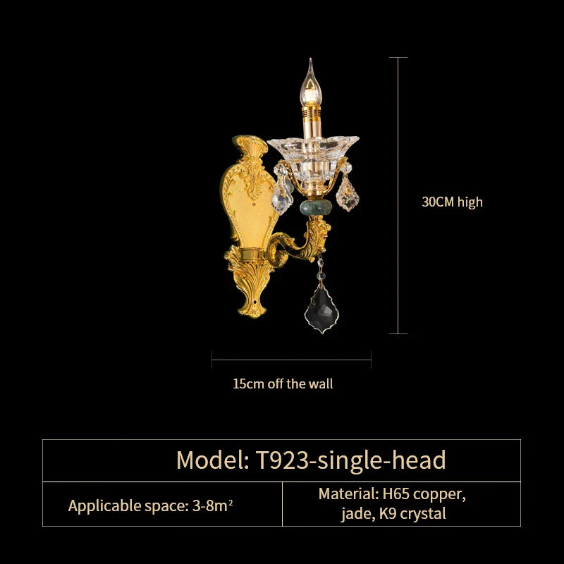 DecorBites™ Luxe Crystal Chandelier: Elegant Copper Living Room Dining Candle Light