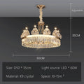 Luxe Crystal Ceiling Chandelier - Elegant Home Decor Hanging Light for Living Room