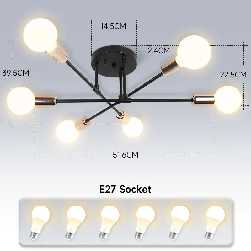 DecorBites™ LED Ceiling Chandelier Pendant Light for Kitchen Living Room Home Decor