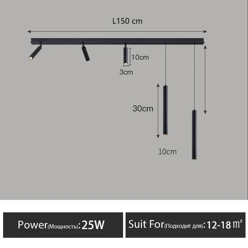 Nordic LED Ceiling Lamp - Modern Strip Design for Restaurants, Bars, Kitchen Islands, and Dining Rooms