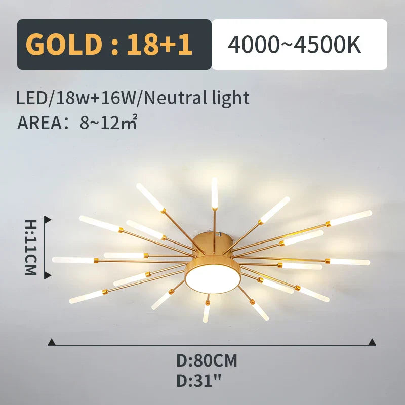 DecorBites™ LED Fireworks Pendant Lamps - Modern Living Room Bedroom Chandelier Lighting