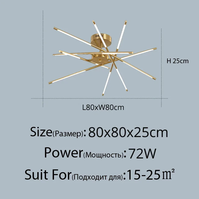 DecorBites™ Linen Ceiling Chandelier: Black Gold Pendant Lamp for Home, Office, or Restaurant