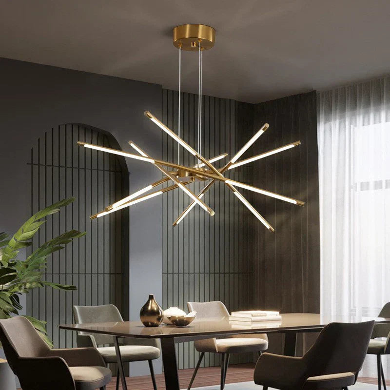 Linen Ceiling Chandelier: Black Gold Pendant Lamp for Home, Office, or Restaurant